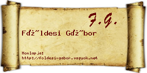 Földesi Gábor névjegykártya