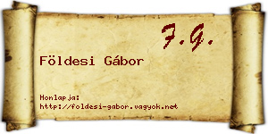 Földesi Gábor névjegykártya