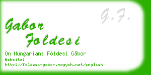 gabor foldesi business card